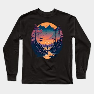 Copy of majestic vibrant color magnificent sunset beach Long Sleeve T-Shirt